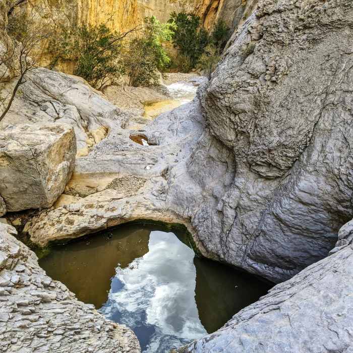 The second drop in Devil's Den Near Dog Canyon to Devil's Den Loop