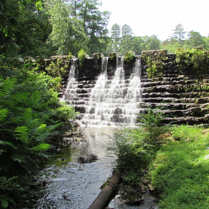 Stone remnants of an old generator mill at Rick's Pond Near Sunset Loop