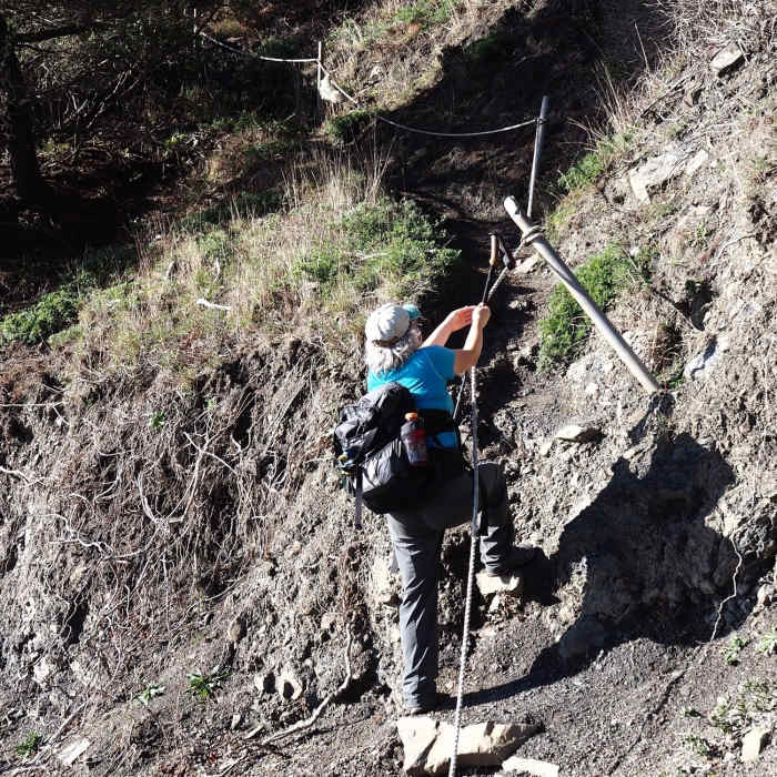 A handline is provided to help you get on and off the beach. Near Cape Sebastian