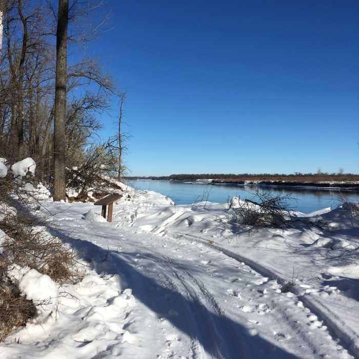 Winter breathes new life into the Cross Ranch State Park Interpretive Trail. Near Ma-ak-oti Trail Loop