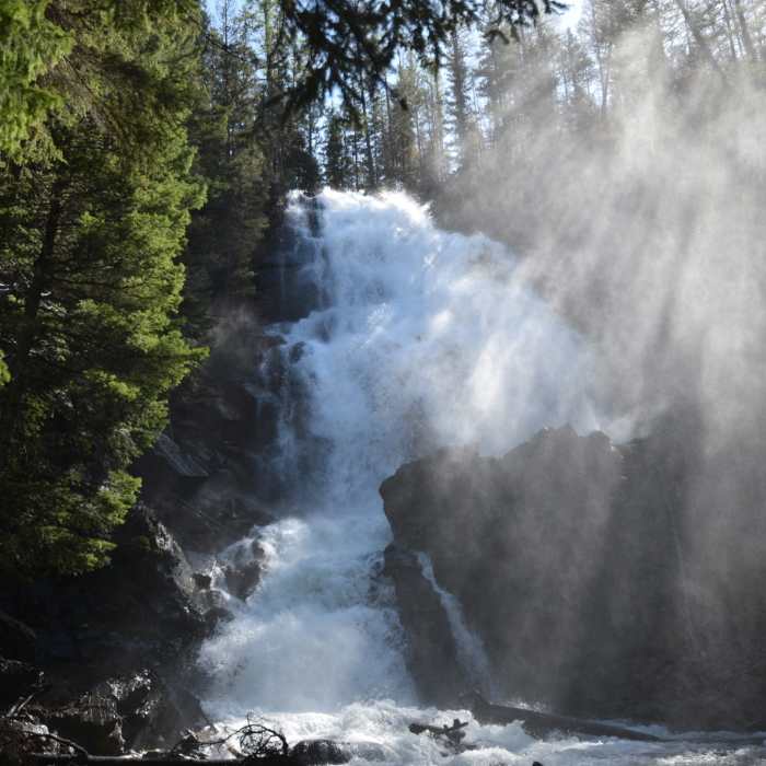 Lower falls at the end of the trail. Near Morrell Falls National Recreation Trail #30