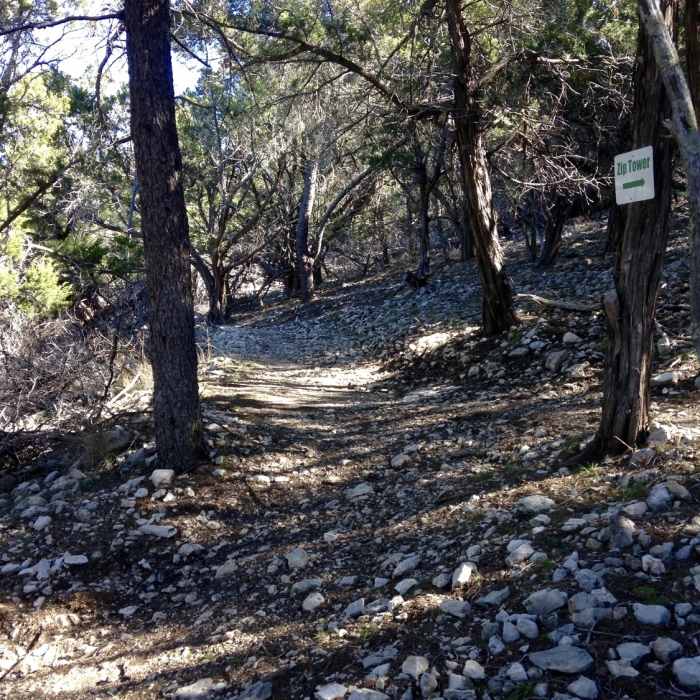 Look for this junction between Upper Wagon Trail & Zip Trail. Near Boot Trail