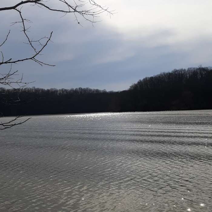 Burr Oak Lake from the Ravine Trail. Near Ravine Trail