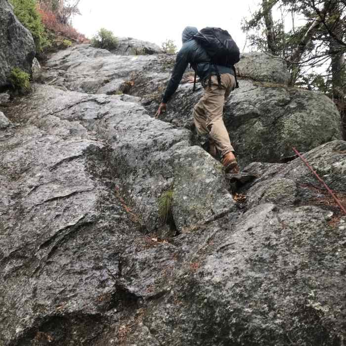 Loots of scrambling and steep rocky slopes. Near Ledge to Pine Mountain Loop