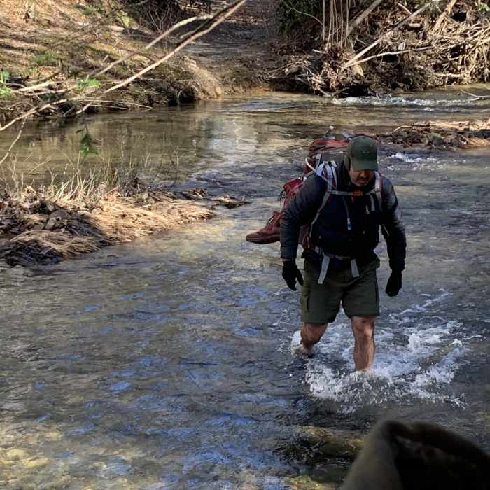 Cold creek crossing on a cold day. Near Sheltowee Trace NRT: Big South Fork NRA