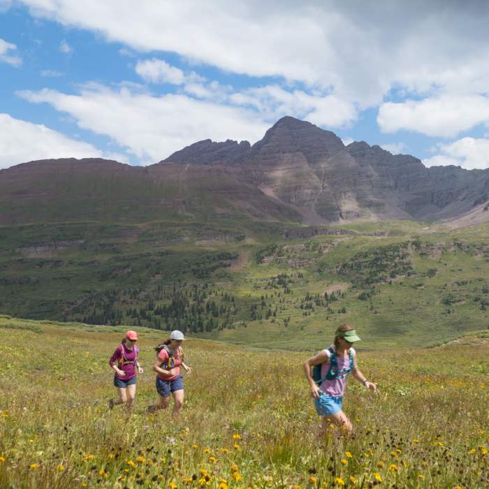 Running up heavenly Fravert Basin. Photo: Michelle Smith Near Fravert Basin Trail