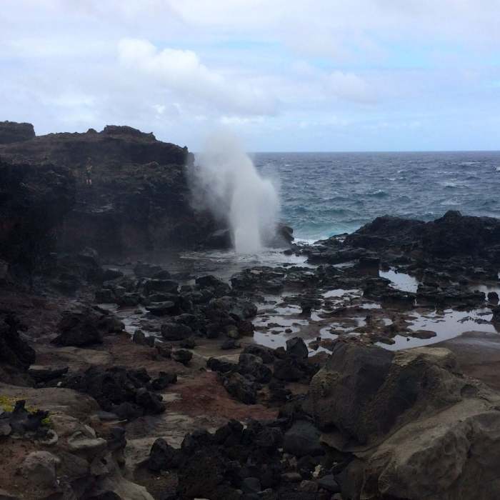Pretty crazy landscape where the blowhole erupts. Near Nakalele Blowhole