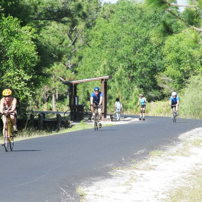 Cyclists at Flatwoods Loop Near Flatwoods Loop Trail