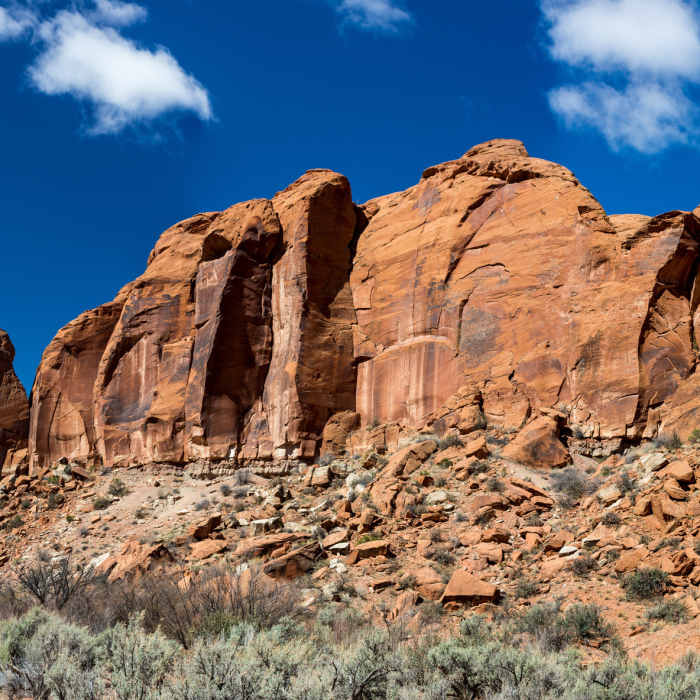 Wingate Sandstone makes up the most of the surrounding rock formations in Little Death Hollow Near Little Death Hollow