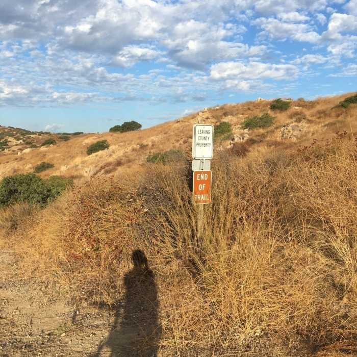 End of the line for the Valley View Trail. Near Valley View Trail