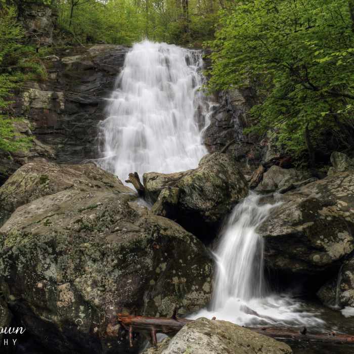 The second of 6 waterfalls in Whiteoak Canyon (the 1st being the very upper falls). Near Whiteoak Canyon - Hawksbill Summit Loop