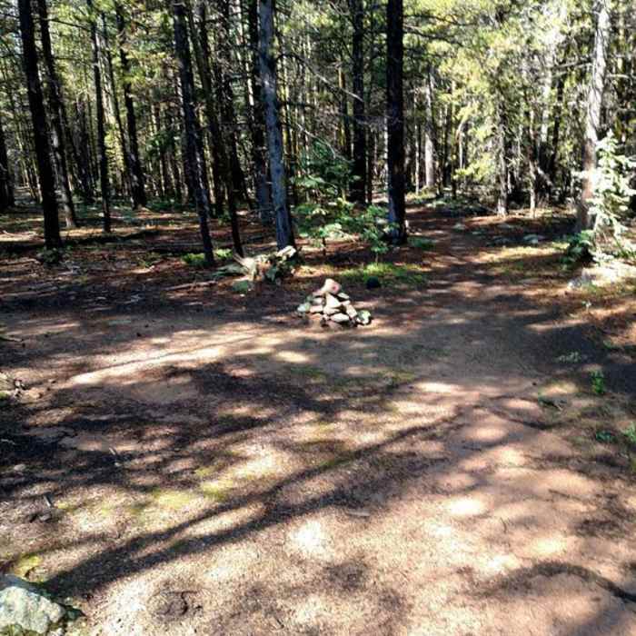 At 3.9 miles, there is this cairn to head left. Near North Elk Creek Trail #764