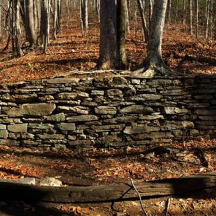 Rock foundations of Rattlesnake Lodge. Near Rattlesnake Lodge Loop