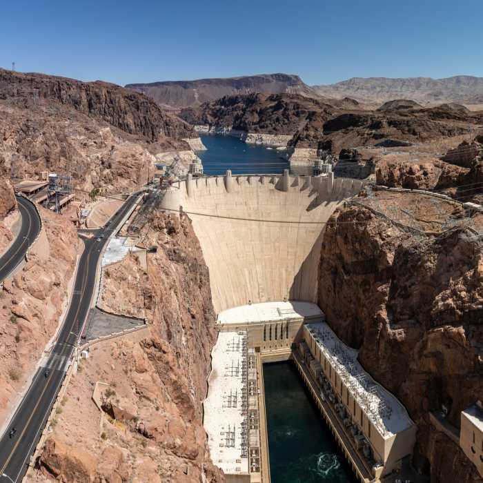 Hoover Dam Near Historic RR Tunnels, Hoover Dam, & Bridge