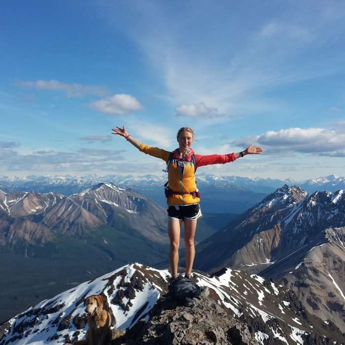 Ridge view looking southeast toward the southern Wrangells and St. Elias mountain ranges. Near Bonanza Peak