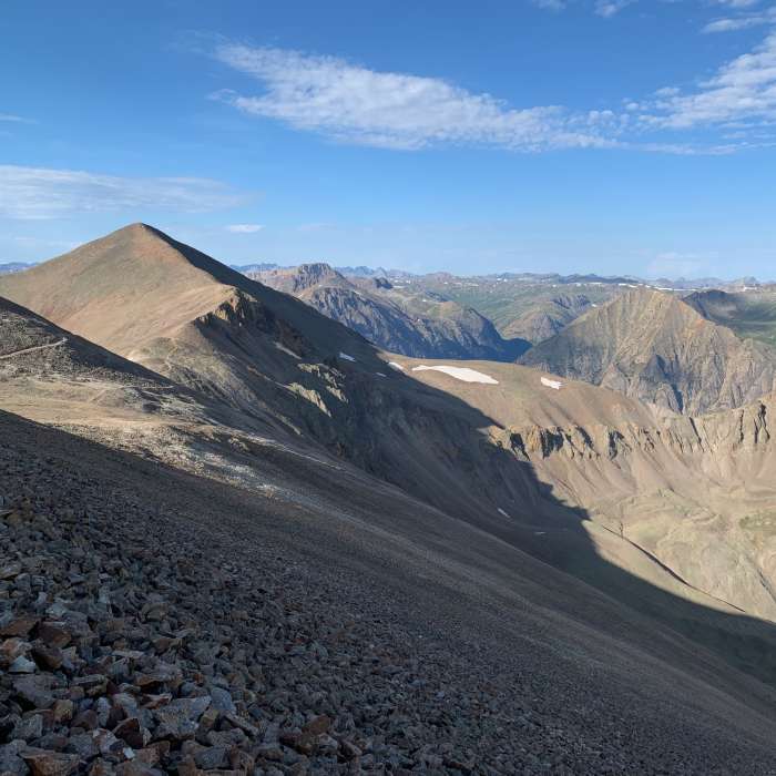 Just leaving Red Cloud on the trail towards Sunshine. Near Redcloud Peak