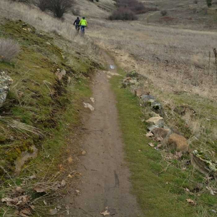 Spring recreation in on the Uplands Loop near the Saltese Uplands Conservation Area. Near Short Draw