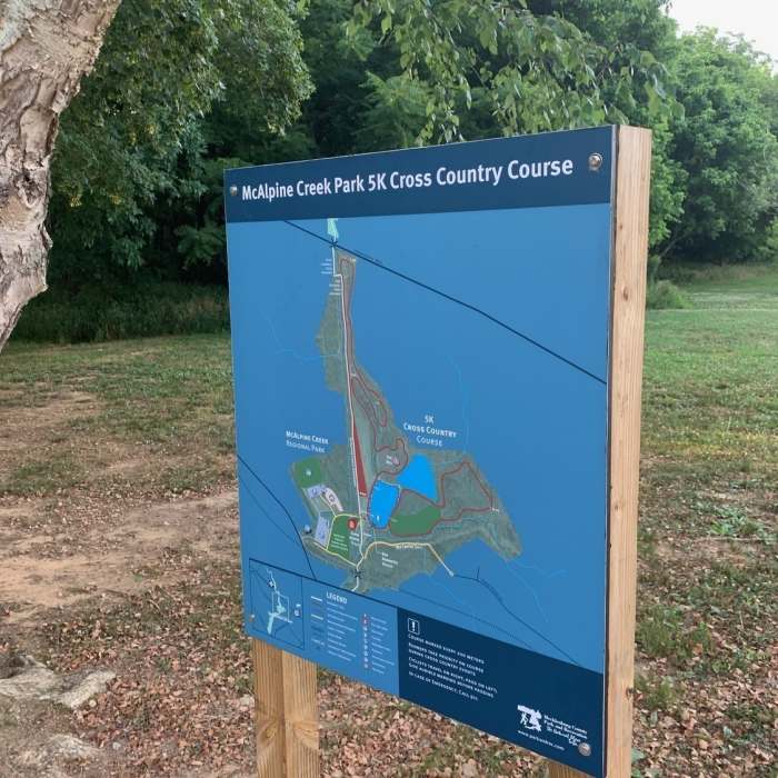 Map for McAlpine Creek park cross country course Near McAlpine Creek Loop
