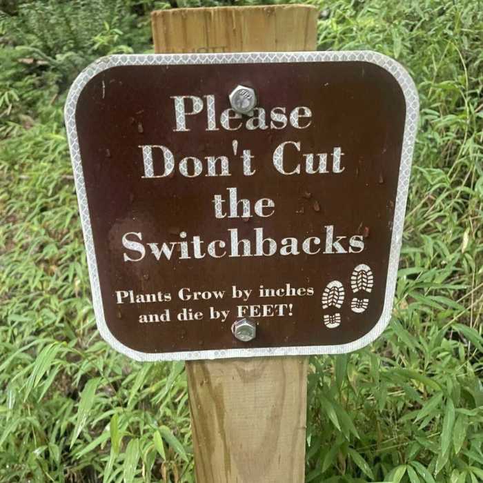 Please don't cut switchbacks! Near Pilot Creek Trail