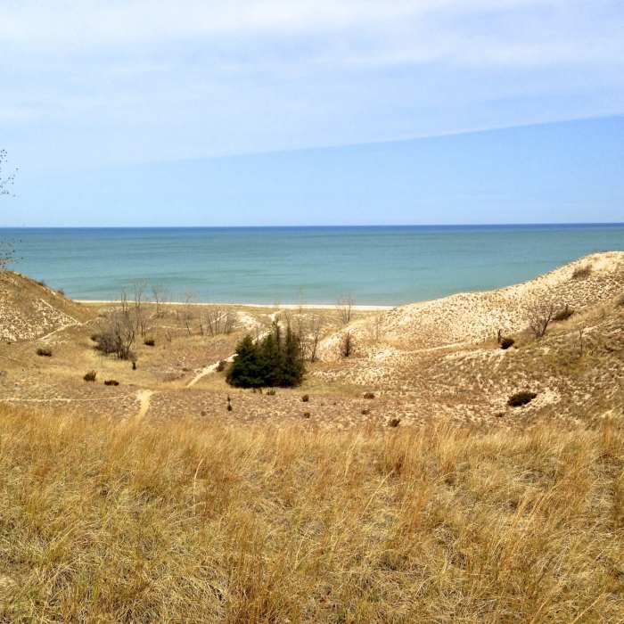 Awesome view of Lake Michigan at Beach House Blowout on Trail 9. Near Trail 9