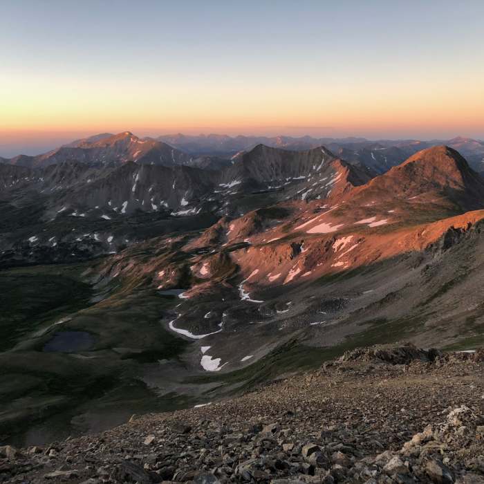 Sun coming up near Missouri's summit. Near The MOB Mission: Missouri-Oxford-Belford