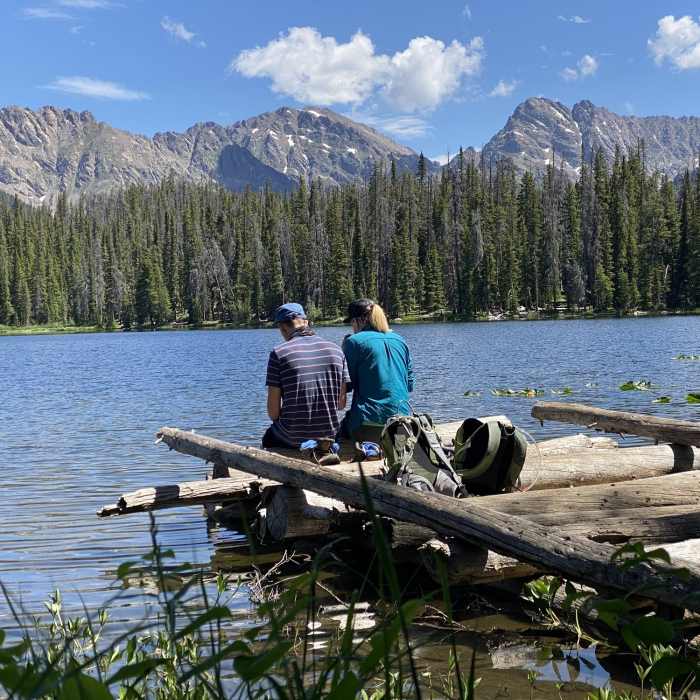 A natural "dock" at Lost Lake Near Lost Lake Trail
