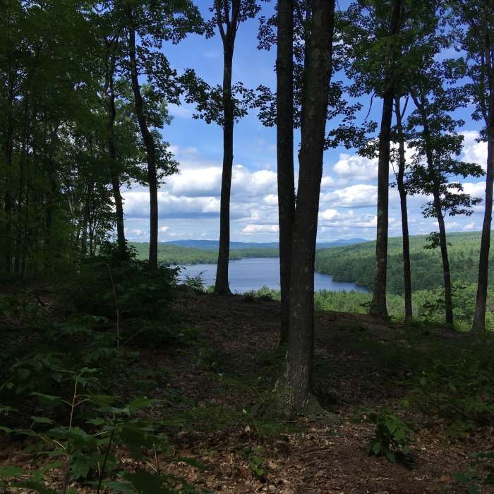 Viewpoint of the Penacook Lake from the Blue Loop trail. Near Blue Loop
