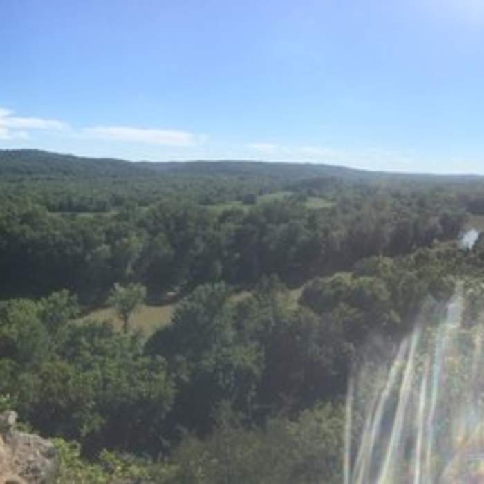 A panoramic view from the River Scene Trail Near Castlewood State Park Loop