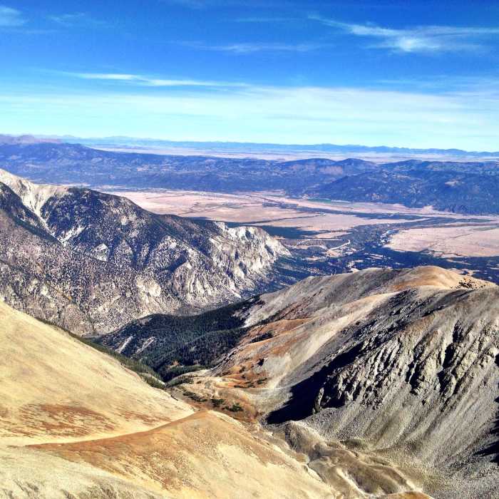 View from the summit of Antero. Near Mount Antero Trail
