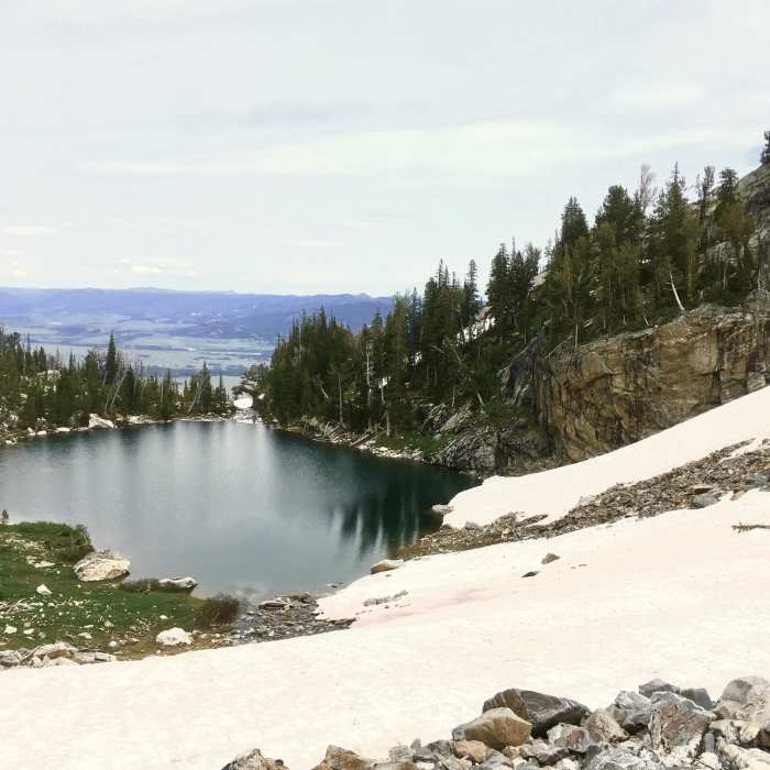 View of Ramshead Lake from the outlet of Lake of the Crags Near Hanging Canyon to Lake of the Crags