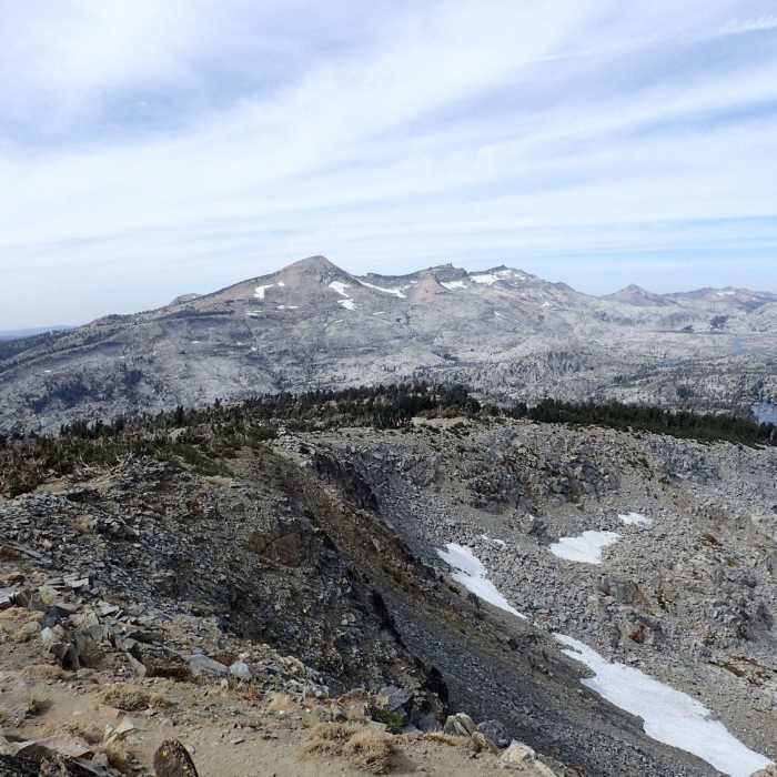 Looking across at Pyramid Peak w/ Lake Aloha & Lake of the Woods on the right. Near Ralston Peak