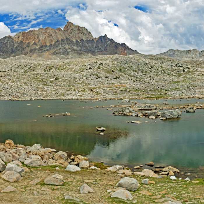 Lower Desolation Lake and Mt. Humphreys. The lower lake is an easy walk from the Desolation Lake Trail Near Desolation Lake