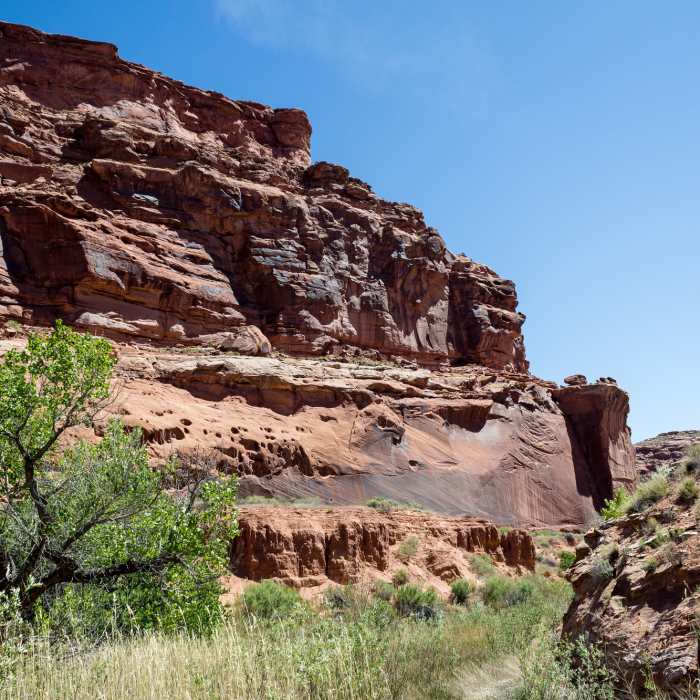Rock formations and a vegetated floor make the Hog Canyon Trail a fun option. Near Hog Canyon Trail