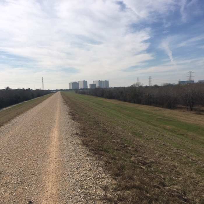 View from Addicks Dam Gravel Trail Near Chatterton Dairy Ashford Hike and Bike Trail