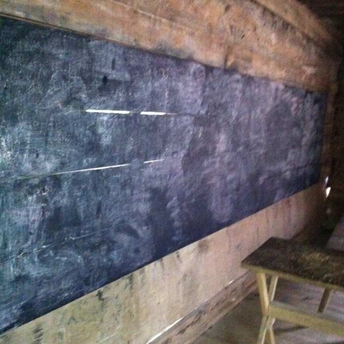 A true black board in the Greenbrier School Near Metcalf Bottoms Trail