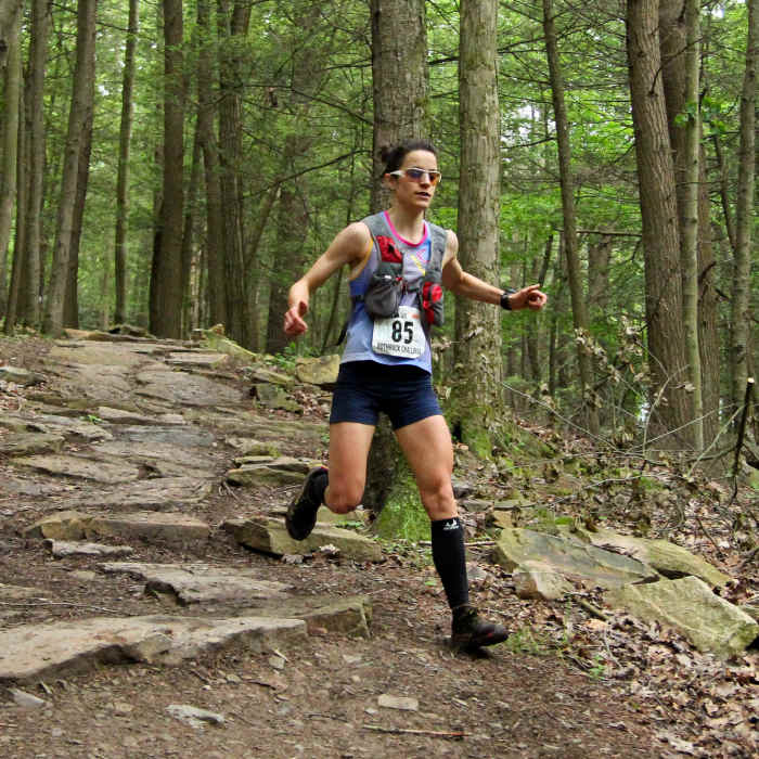 Bombing over the rocks at during the Rothrock Trail Race Near Spruce Gap