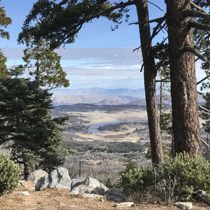 Lake Cuyamaca looks utterly gorgeous from the flank of Cuyamaca Peak. Near Cuyamaca Peak
