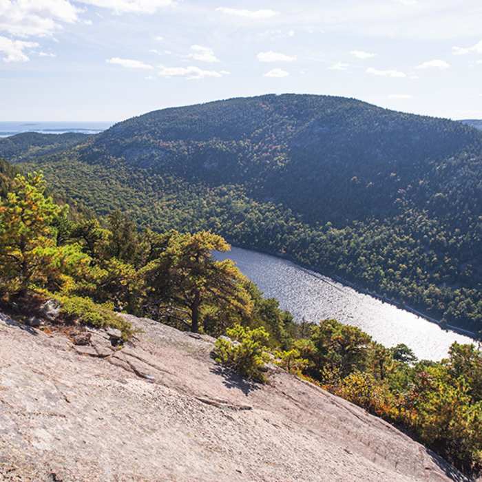 View of Bubble Pond from Cadillac West Face Trail. Near Cadillac West Face Trail