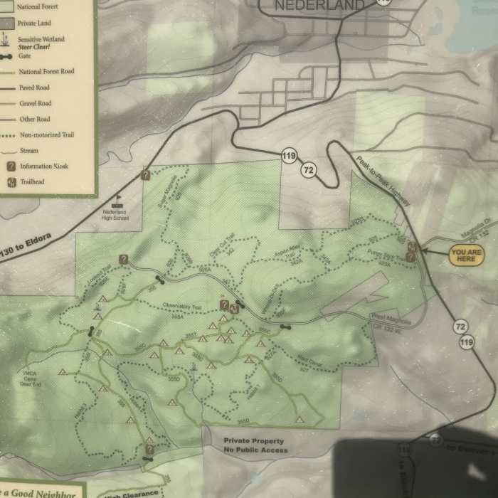 Area map showing only part of the trail network Near Indian Peaks Traverse (IPT)