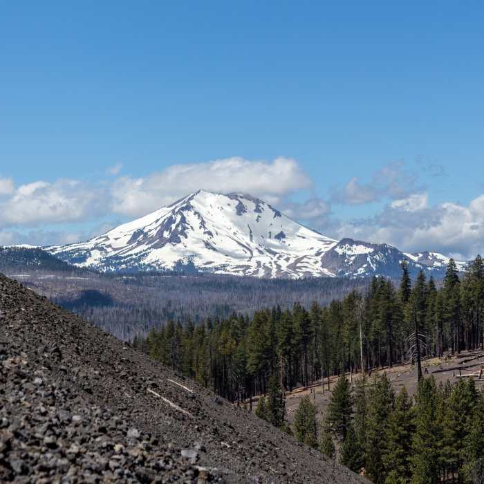 Lassen Peak from the the demanding ascent on Cinder Cone Near Cinder Cone Trail