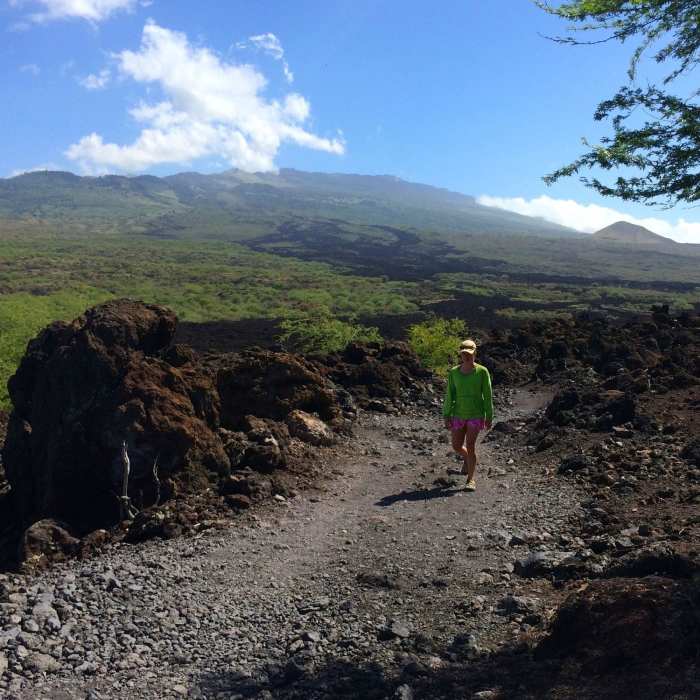 Amazing views of the 1790 lava flow (black fingers coming down the mountain) - the last on Maui. Near King's Highway AKA Hoapili Trail