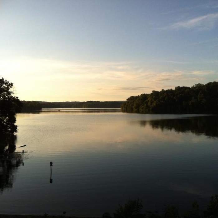 Sunset view from the dam Near Marsh Creek Dam Hike