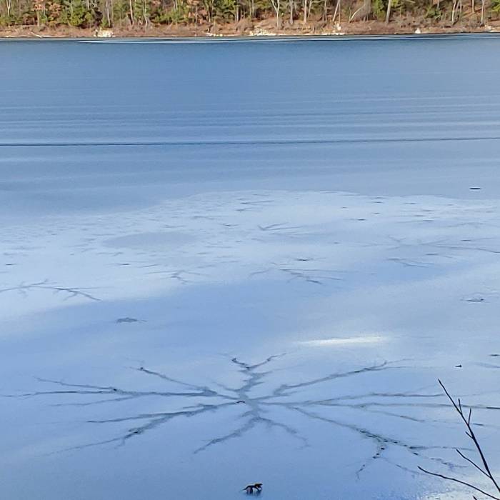 Fancy cracks in the ice. Near Walden Pond