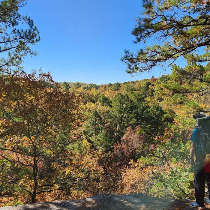 October 14, 2022 fall backpacking trip. Scenic over look on south loop Near Big Piney Loop Hike Via Cutoff