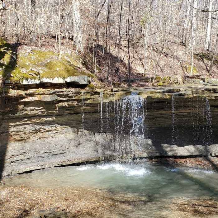 Waterfall into a pool Near German Ridge: Southern Half Hike