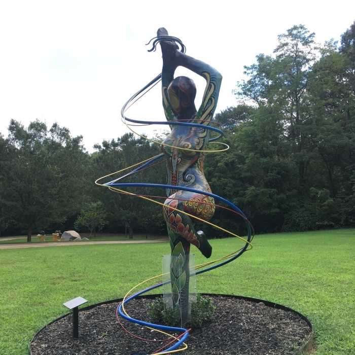 One of the art sculptures along the path in Freedom Park Near Freedom Park (Stone Mountain) Trail