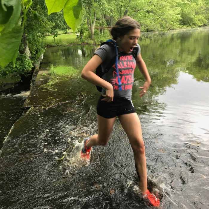 While unnecessary, this water crossing certainly spiced up the run! Near Outer Loop