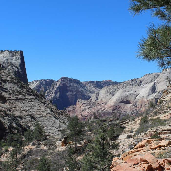 Zion Canyon from afar Near East Mesa Trail