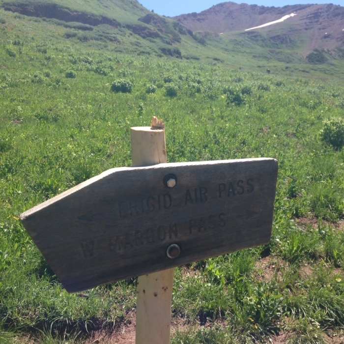 Halfway between Frigid Air and Maroon Passes Near Fravert Basin Trail