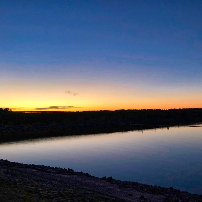 A sunset by the dam. Near Turkey Run